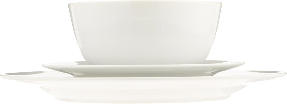 Amazon Basics Kitchen Dinnerware Set, Microwave and Dishwasher Safe, White
