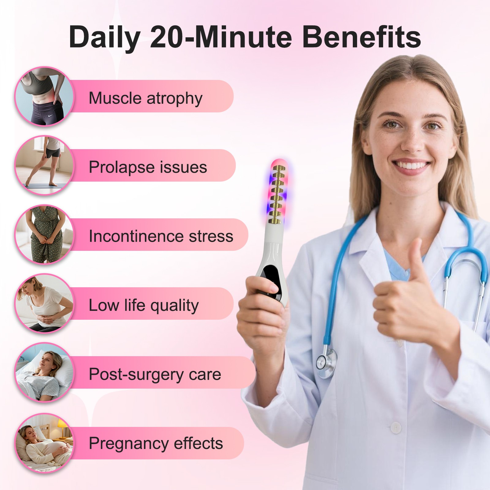 Vaginitis Therapy Device Vaginal Rejuvenation Tightening Red Blue Light Women