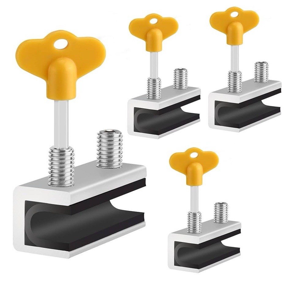 Window Locks, 4 Sets Sliding Security Window Lock with Key for Vertical Horizont