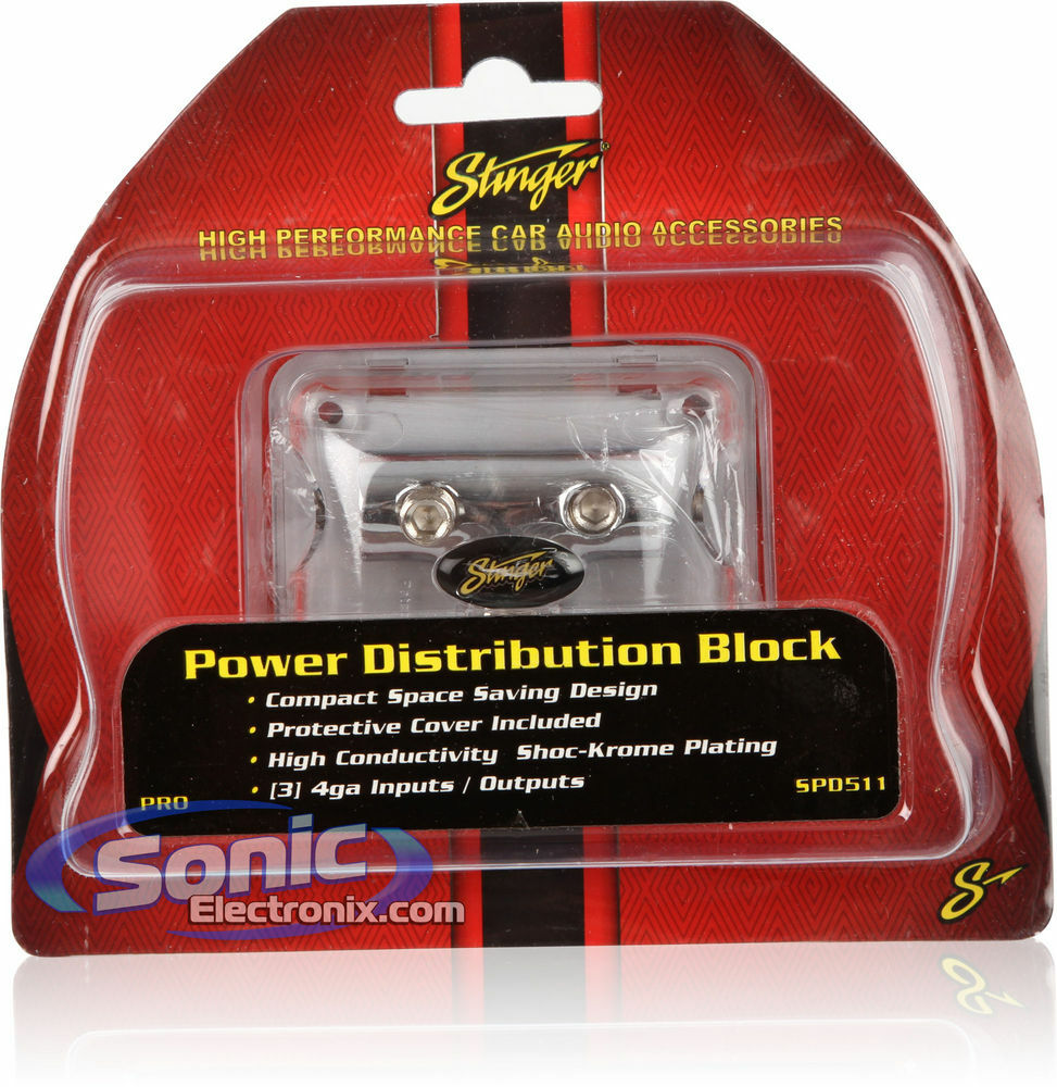Stinger SPD511 Three 4 gauge Inputs/Outputs Power Ground Distribution T-Block