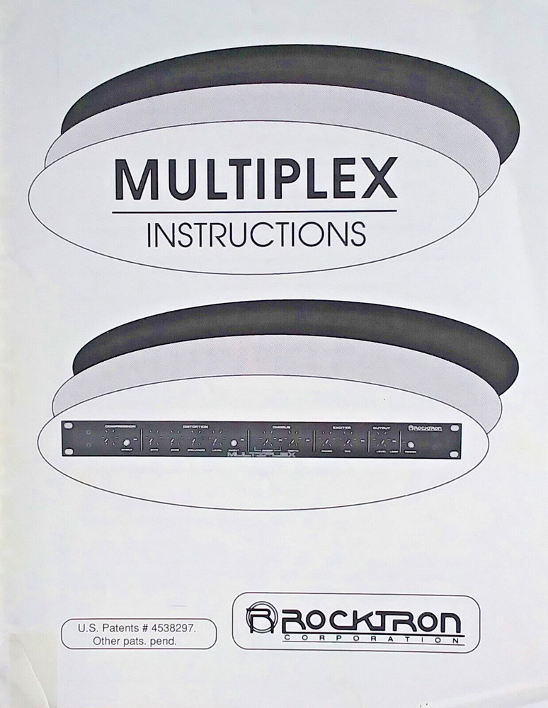 Rocktron Multiplex Multi Effects Rack Mount Module Original Owner's Manual Book