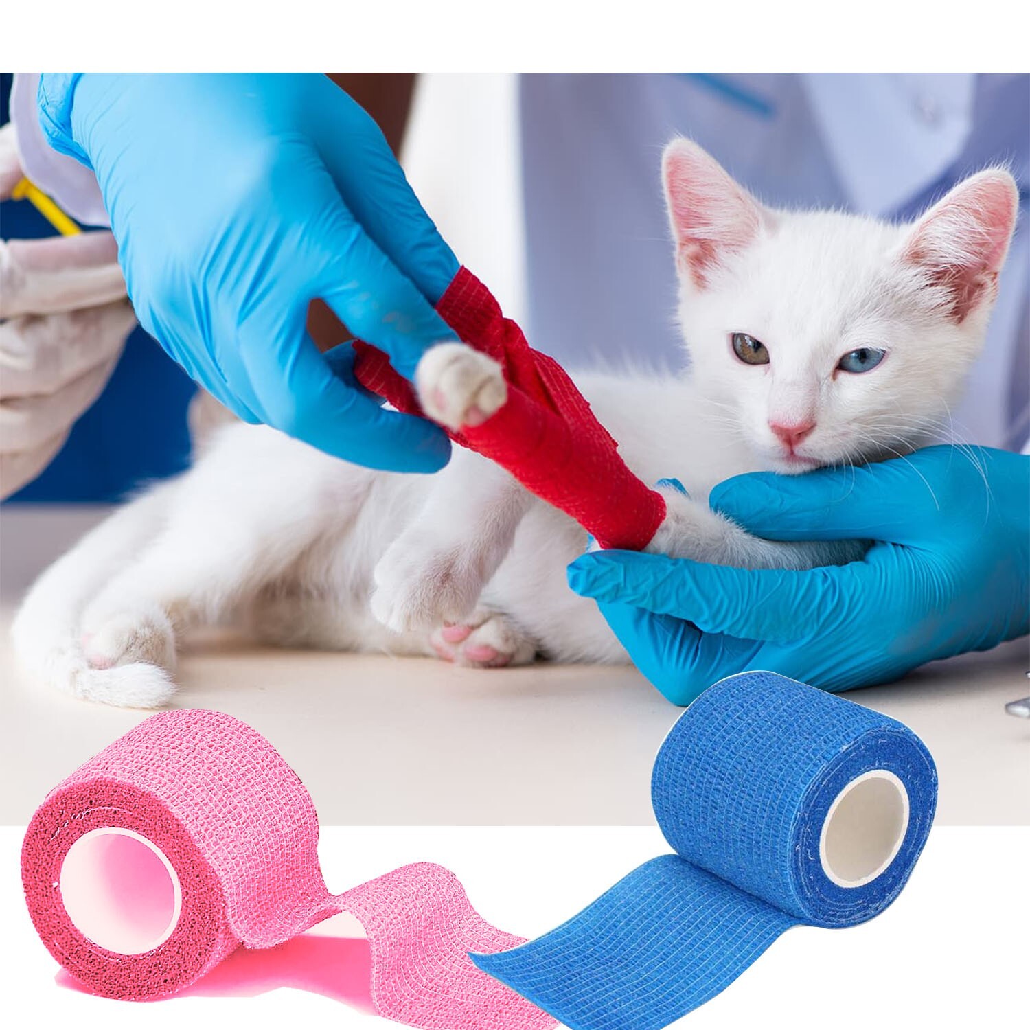 15 Pack Self Adhesive Bandage Wrap 2 Inch x 5 Yards Non-Woven Bandage,Vet Wrap