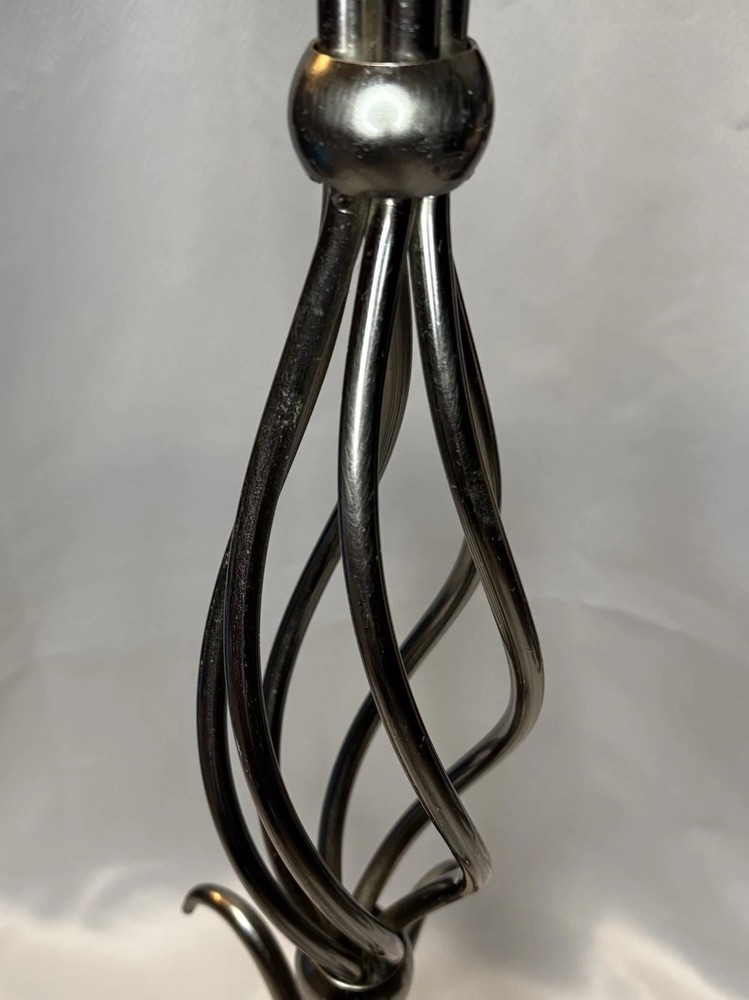 Vintage Wrought Iron Fireplace Tool Stand Twisted Scroll Design 29"