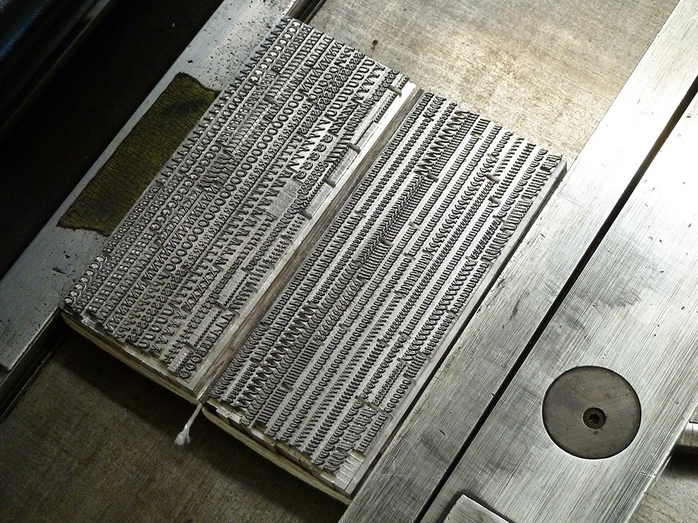 New Letterpress type - 12 point Ehrhardt Italic