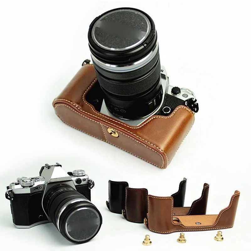 Leather Protect Half Camera Case Grip for Olympus OM-D E-M5 Mark II