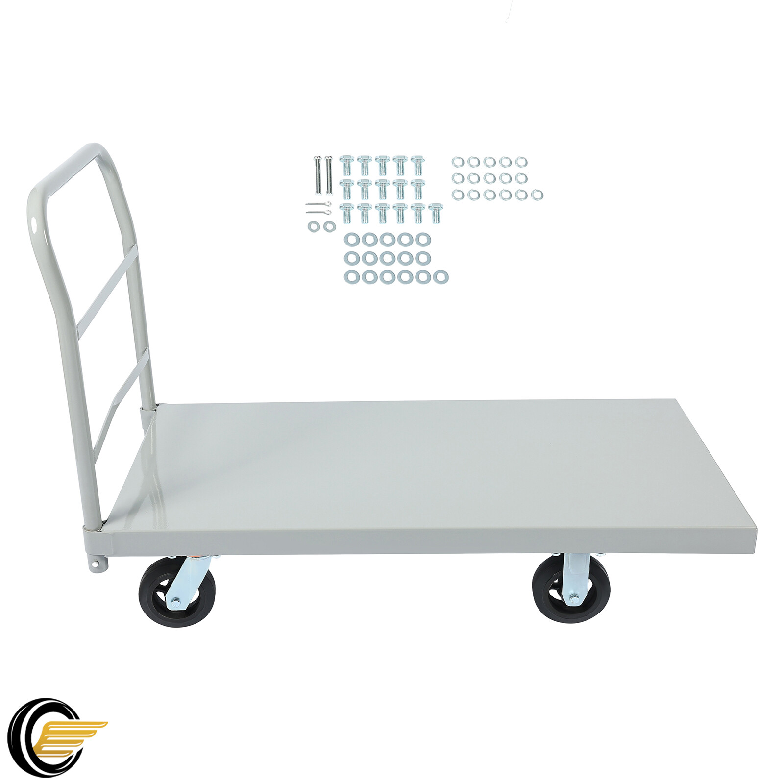 2000lb Steel Heavy Duty Platform Truck Push Dolly Flat Dolly Cart w/ Casters New
