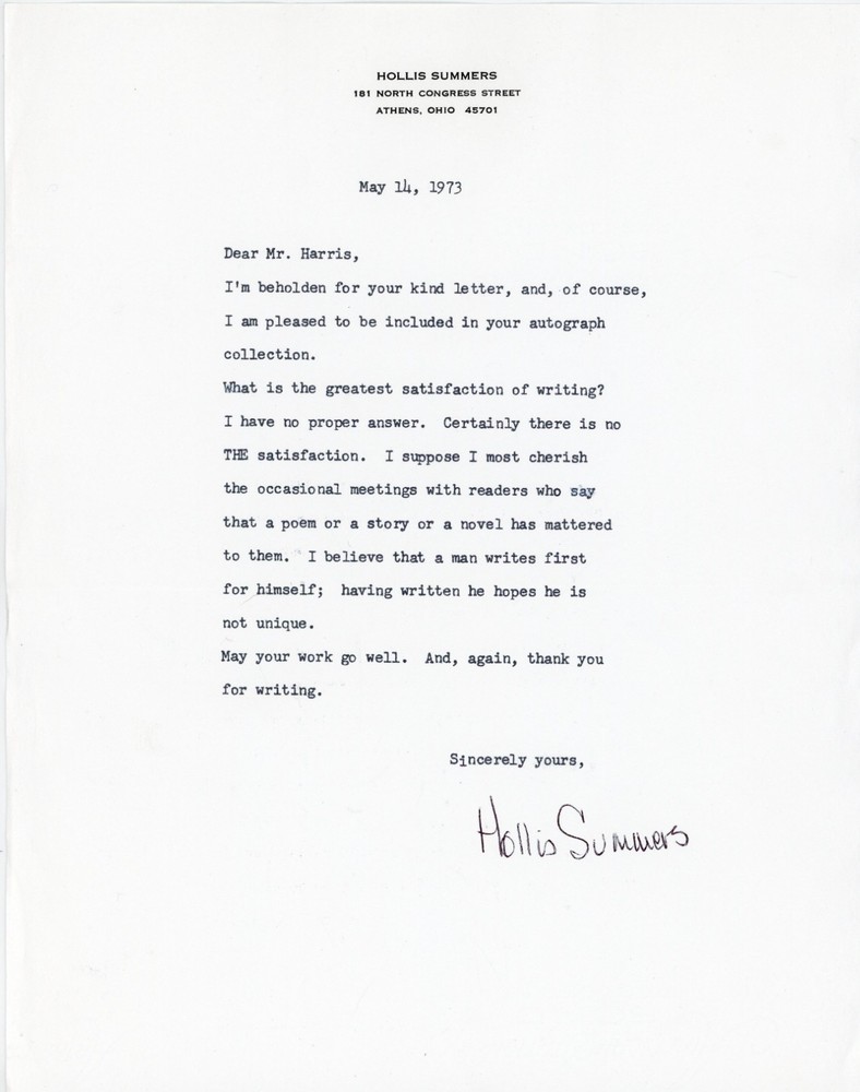 Hollis Summers - TSL Dated 1973