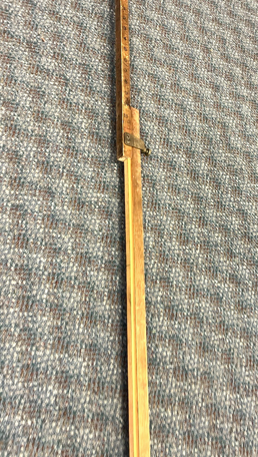 Vintage 10 Ft WOOD MEASURING STICK grade rod rule surveying story pole wall art