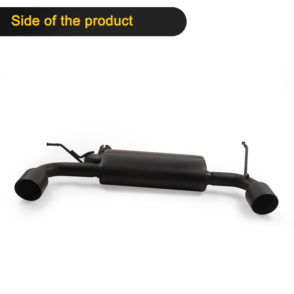 For 07-17 Jeep Wrangler JK 2/4DR Matte Black Dual CatBack Exhaust Muffler System