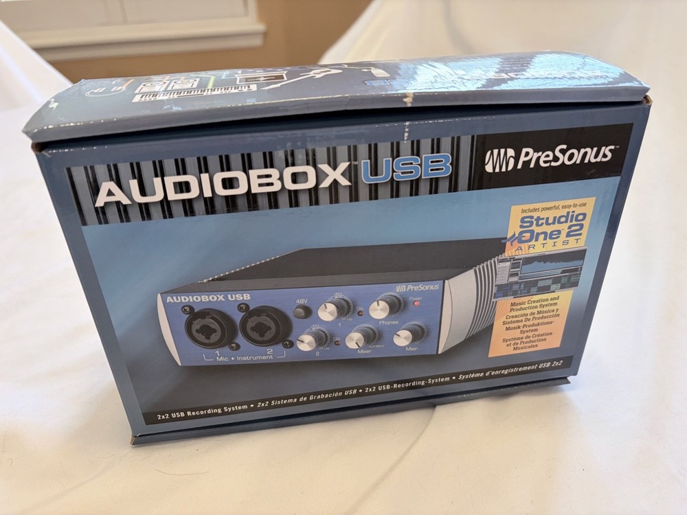 PreSonus AudioBox USB 2x2 Audio Interface, 1/4th XLR 2 Channels