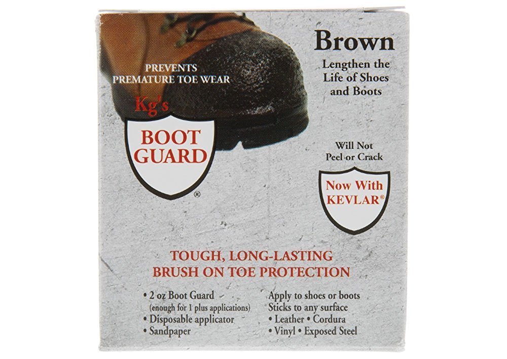 KG'S BOOT GUARD Leather Vinyl Brush-ON Toe Shoe Protector 2oz - BROWN
