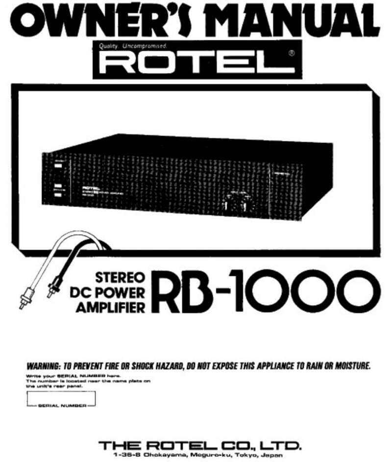 Rotel RB-1921 Amplifier Owners Manual