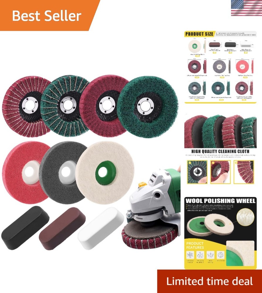 Polishing Buffing Wheel Set 17pcs Assorted Discs Compounds for Angle Grinder