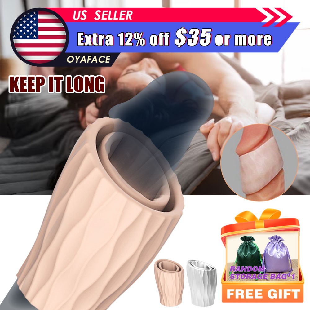 Reusable Penis Extender Enlarger Sleeve Ring for Men Condoms Delay-Ejaculation