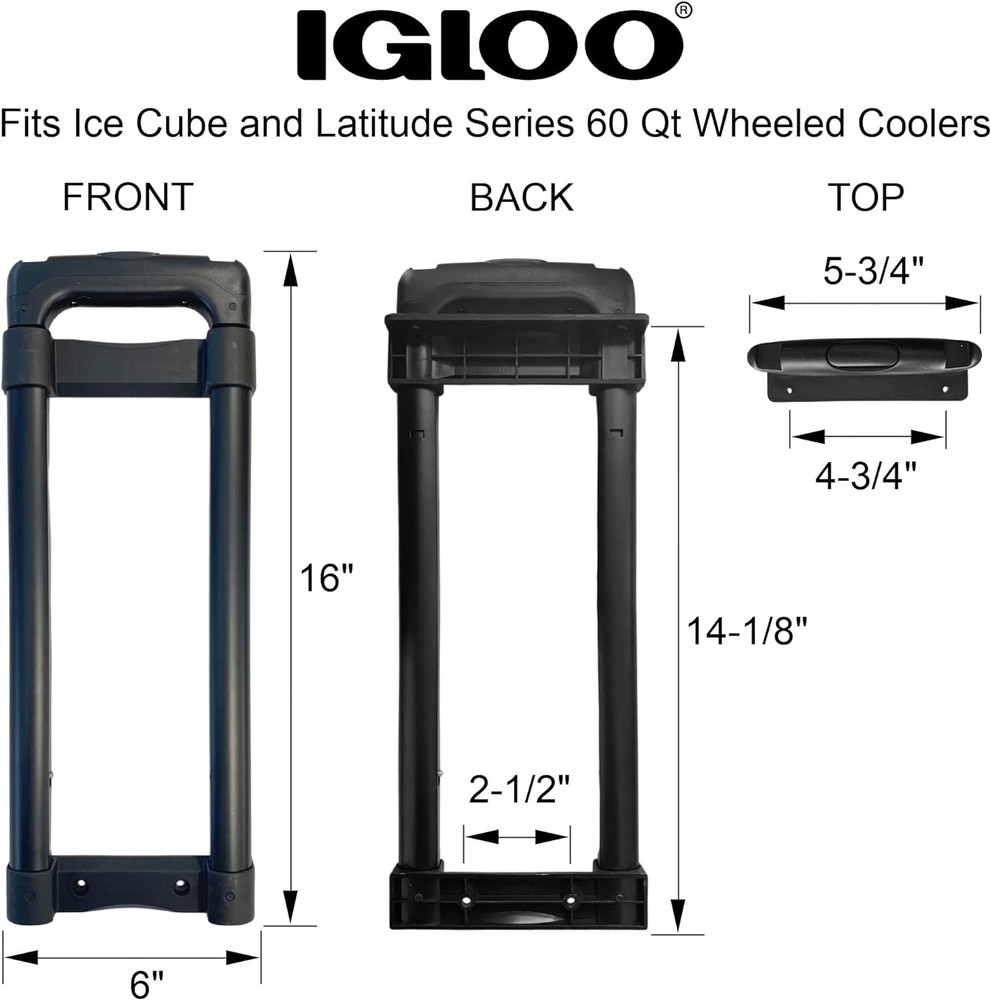 Igloo Replacement Telescoping Handle for Ice Cube and Latitude 60 Qt Black