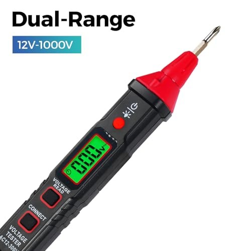 Digital AC Voltage Tester Screwdriver – LCD Display, High/Low Voltage Alert,