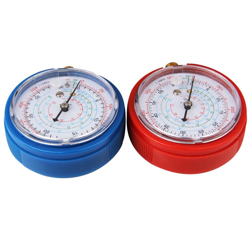 2PCS Air Conditioner AC A/C Low + High Pressure Gauge