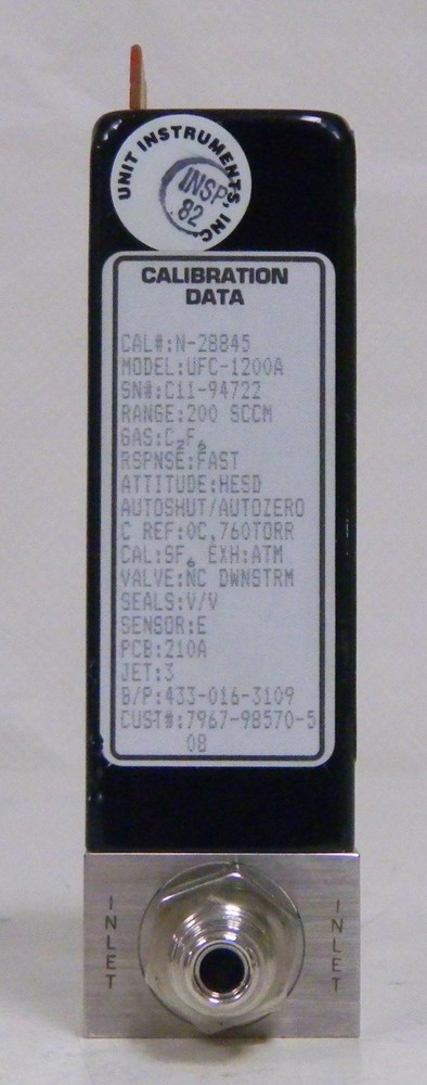 Unit UFC-1200A Mass Flow Controller, Gas- C2F6, Range- 200 SCCM, Used