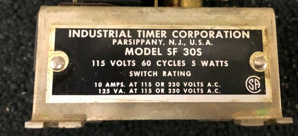 Industrial Timer SF-30 sec 115 volts 60 cycle