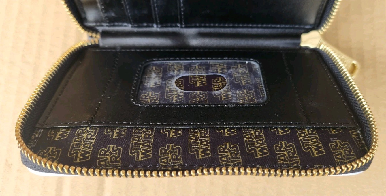 Loungefly Star Wars Wallet Princess Leia Luke Skywalker Zip Around Black