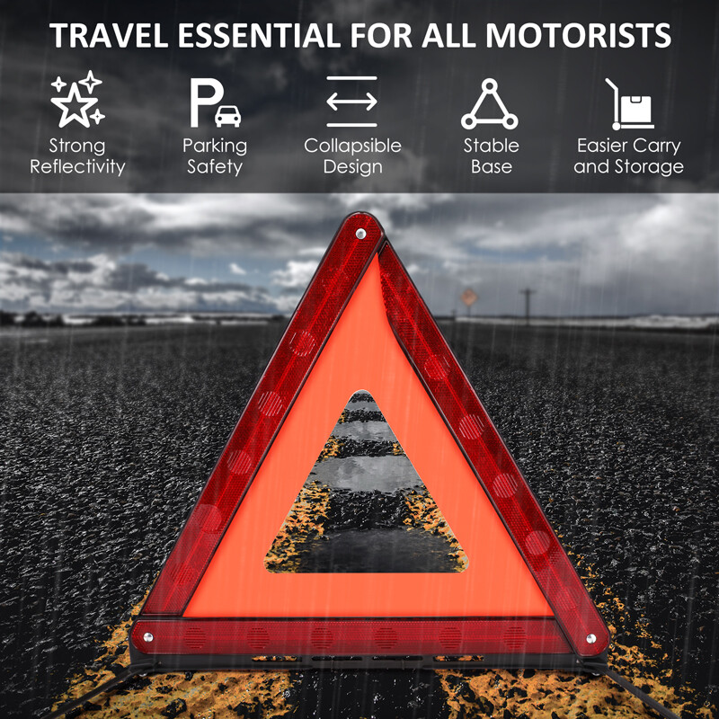 Warning Triangles, Safety Triangles DOT Approved, 3 Pack, Reflective Triangles