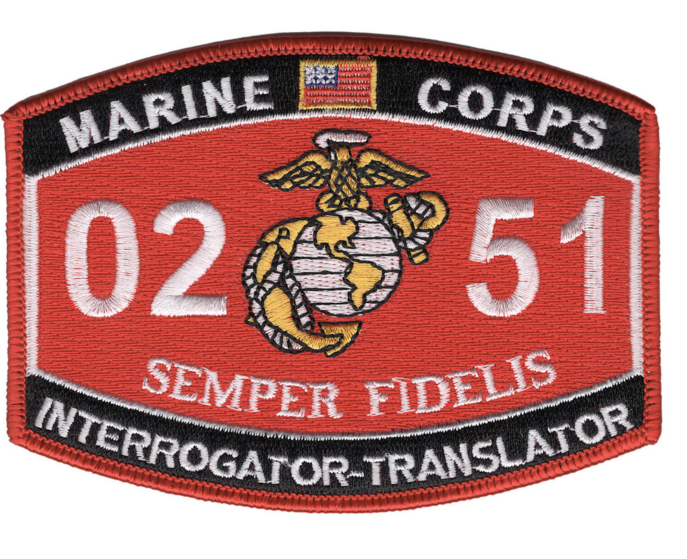 4.5" MARINE CORPS MOS 0251 INTERROGATOR-TRANSLATOR EMBROIDERED PATCH