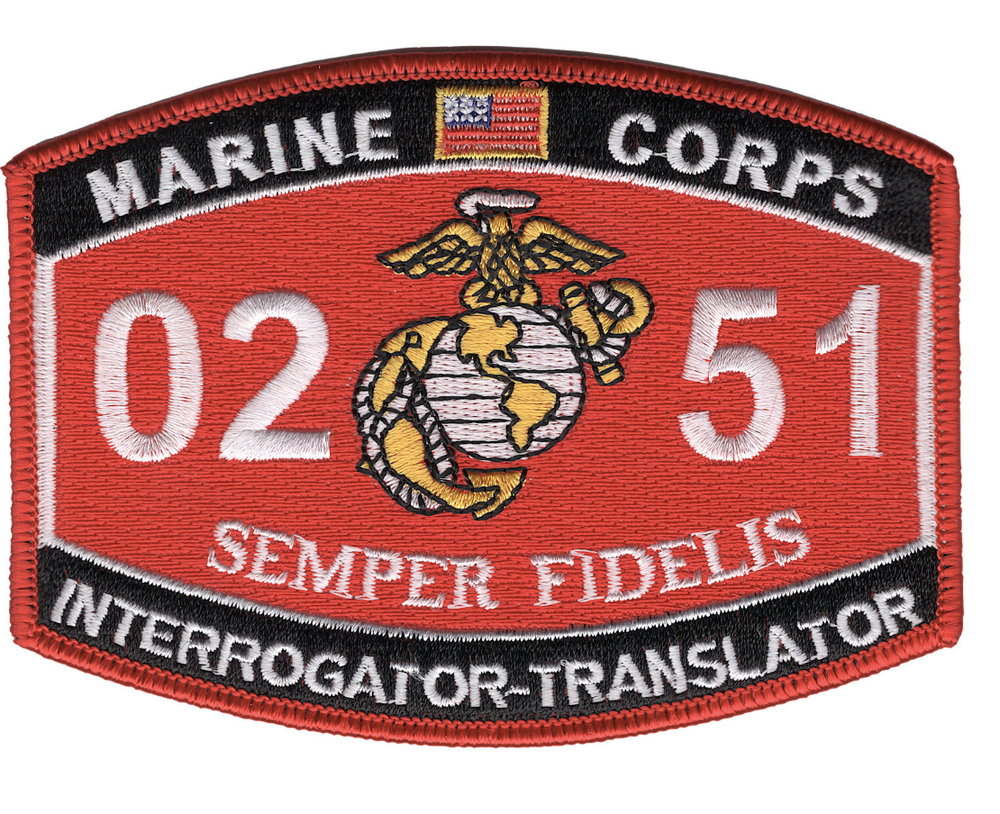 4.5" MARINE CORPS MOS 0251 INTERROGATOR-TRANSLATOR EMBROIDERED PATCH