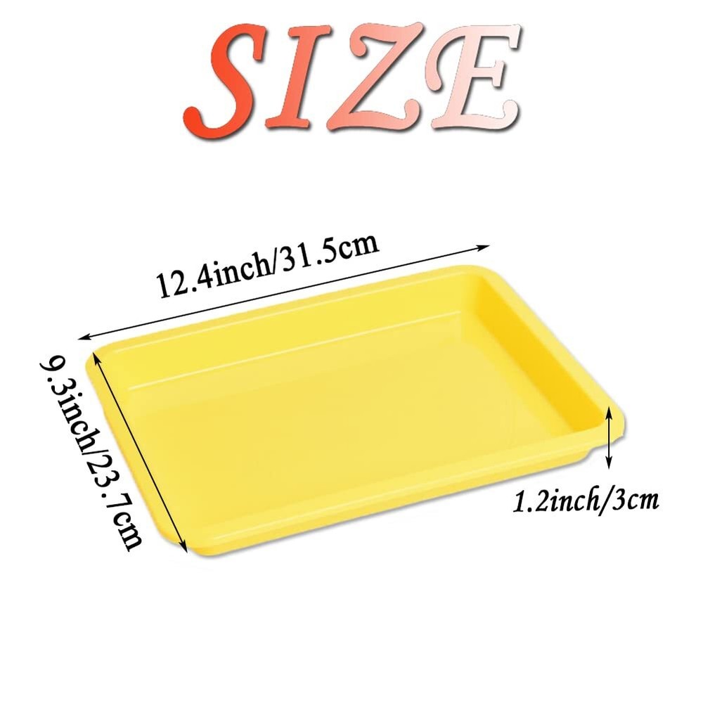 10 Pcs Plastic Art TraysMulticolor Activity Tray Organizer Serving Tray for C...