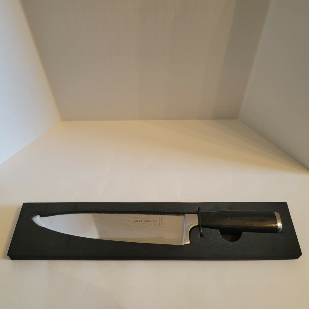 Michelangelo Chef Knife 8" Length. Laser Pattern