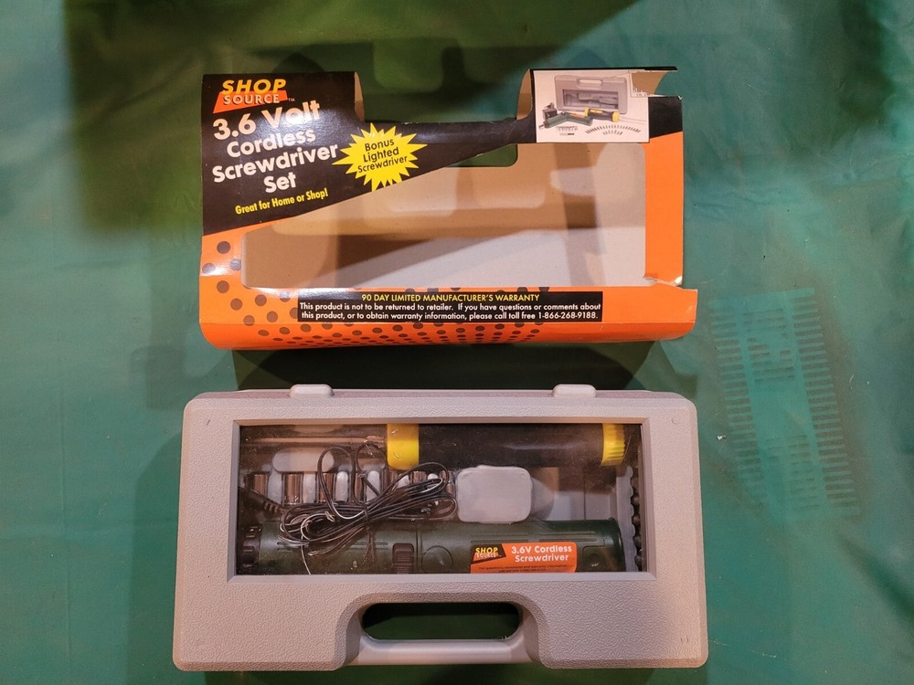 Shop Source 3.6 Volt Cordless Screwdriver Set- Bonus Lighted Screwdriver