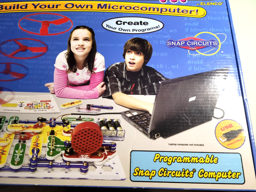 2x Sets Snap Circuits XP 2011 Microcomputer Kit SCXP-50 Elenco New + SC-100 Used