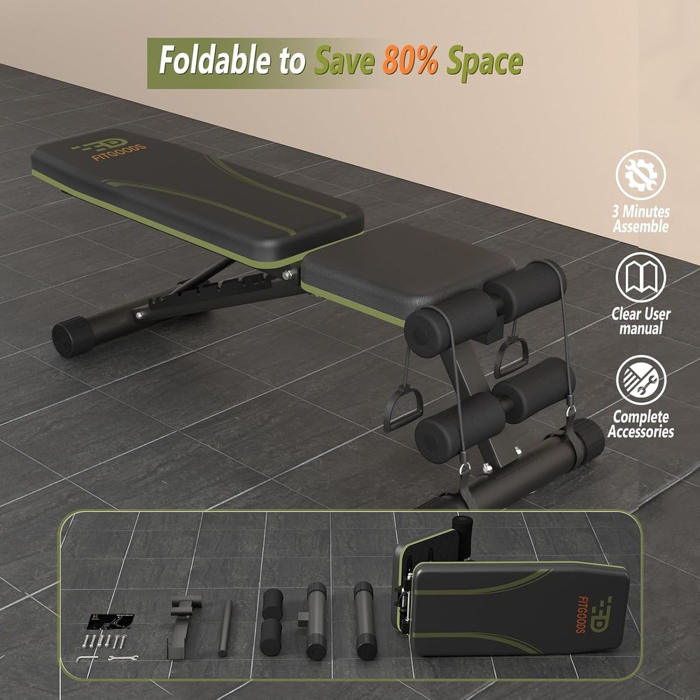 Adjustable Weight Bench Home Gym Foldable 700LBS Multi-Purpose Workout Bench