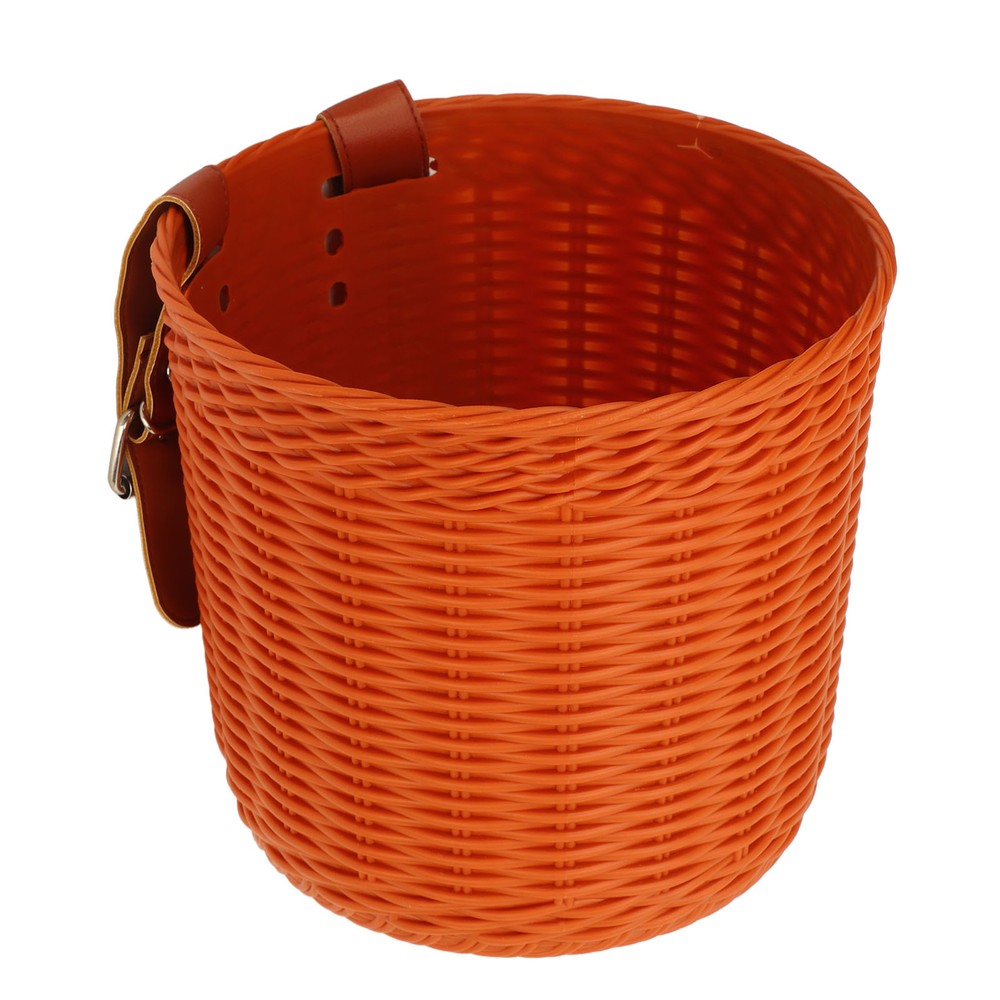 (Coffee)Front Handlebar Basket Multipurpose Simulation Wicker Round CH