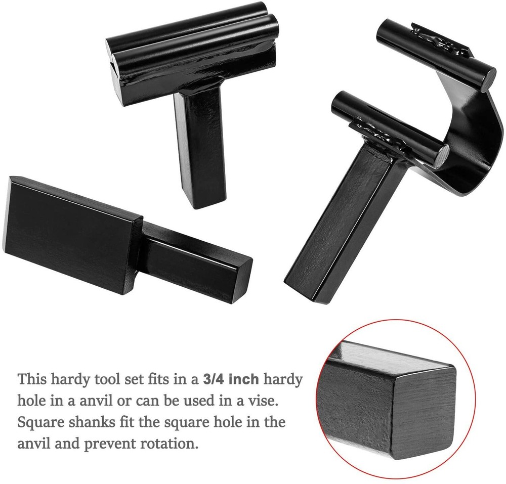 Blacksmith Anvil Forge Hardy Tool 3/4" Hot Cut Creasing Stake Spring Fuller set