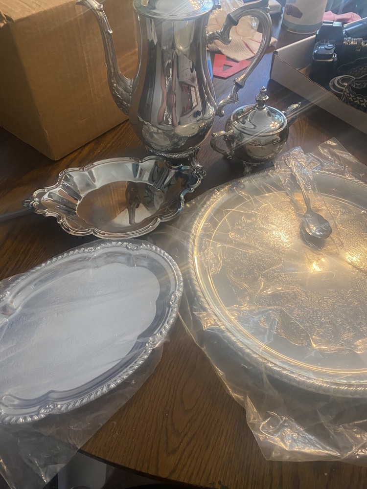 Vintage I S Co. Silverplate Tea Set International Silver Co. Serving Set