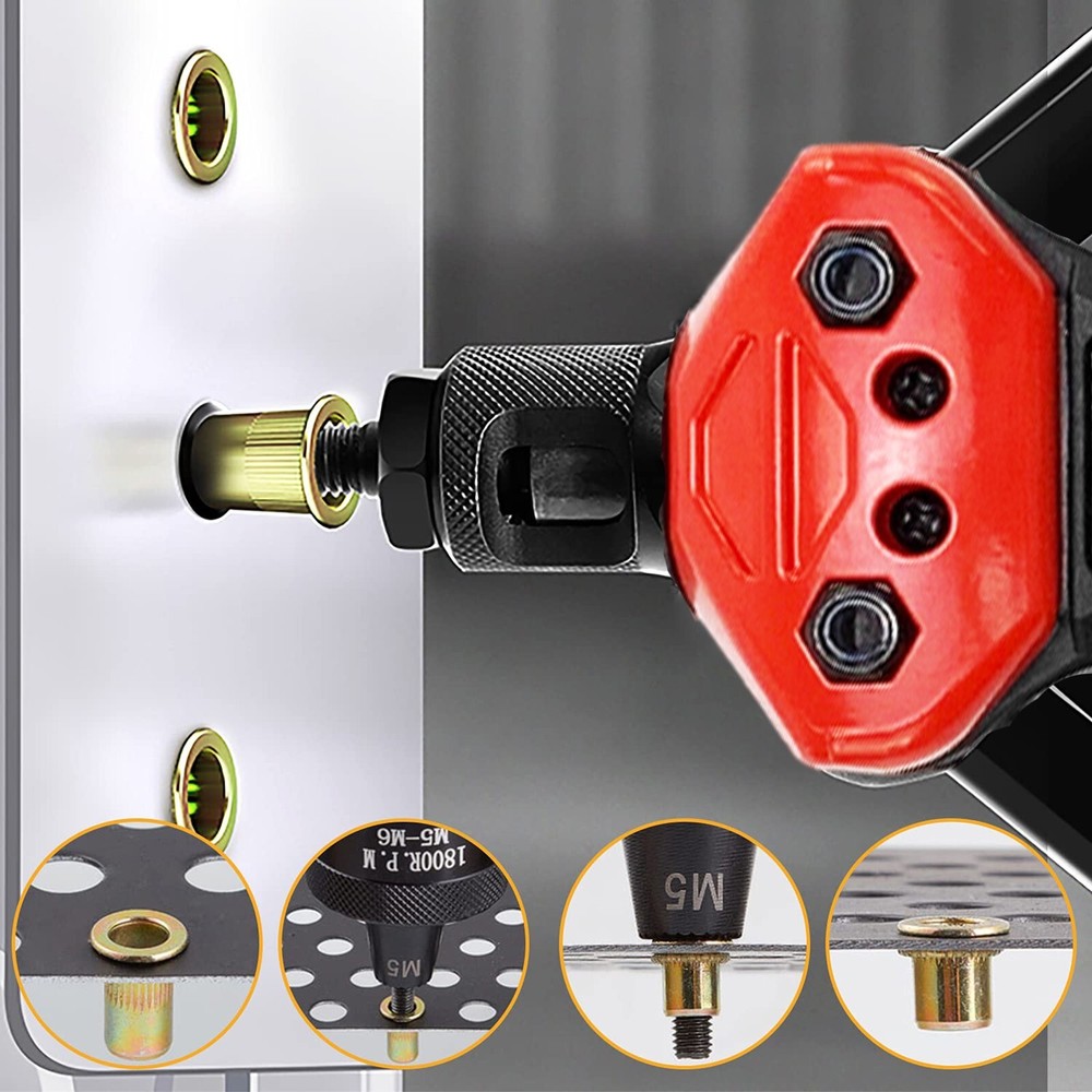 900 Rivet Nut Kit For Rivnut Thread Setting Tool Nut Setter NutSert Riveter M12
