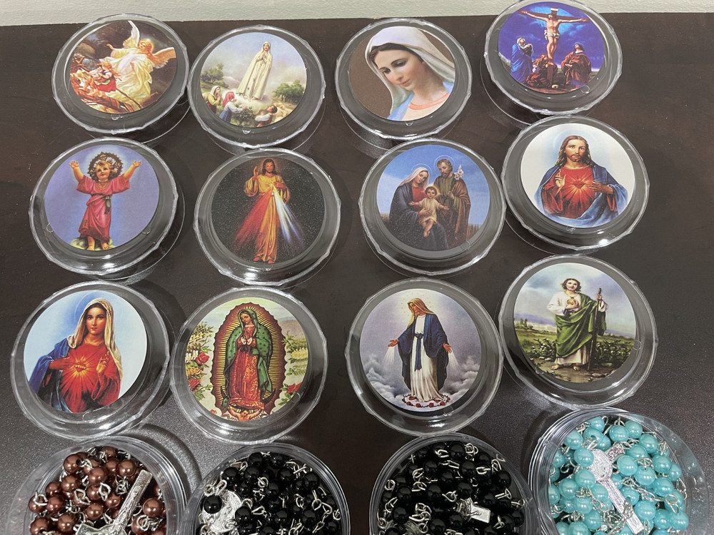 Wholesale lot of 12 Pcs Blessed Rosary Necklace Pearl Beads CATHOLIC Religious