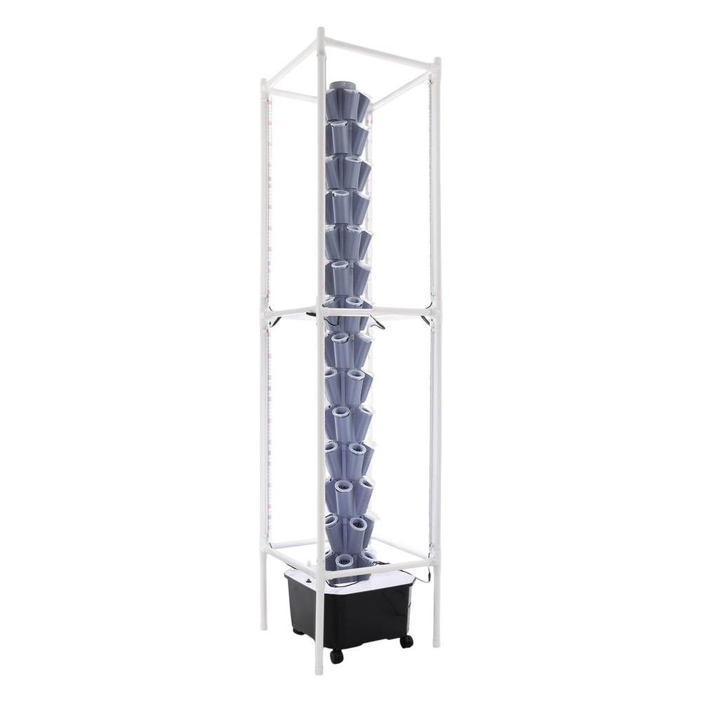 Vertical 70-Pots Hydroponics Tower w/Light Hydroponic Growing System Gardening