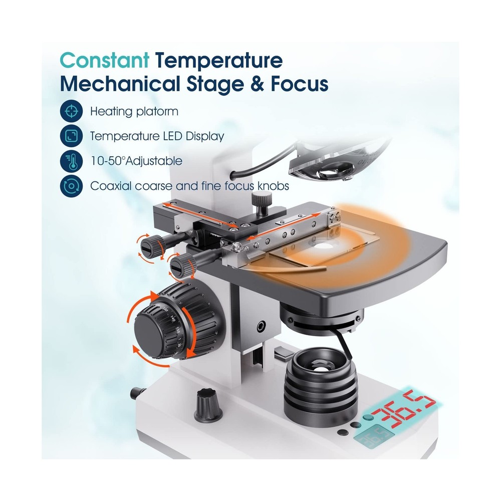 Lab Compound Monocular Microscopes with Constant Temperature,Dual-View Micros...