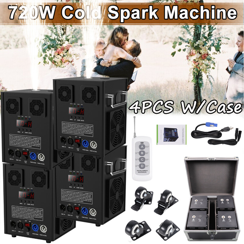 700W Cold Spark Machine Firework Machine Stage Effect DJ Wedding DMX Flight Case
