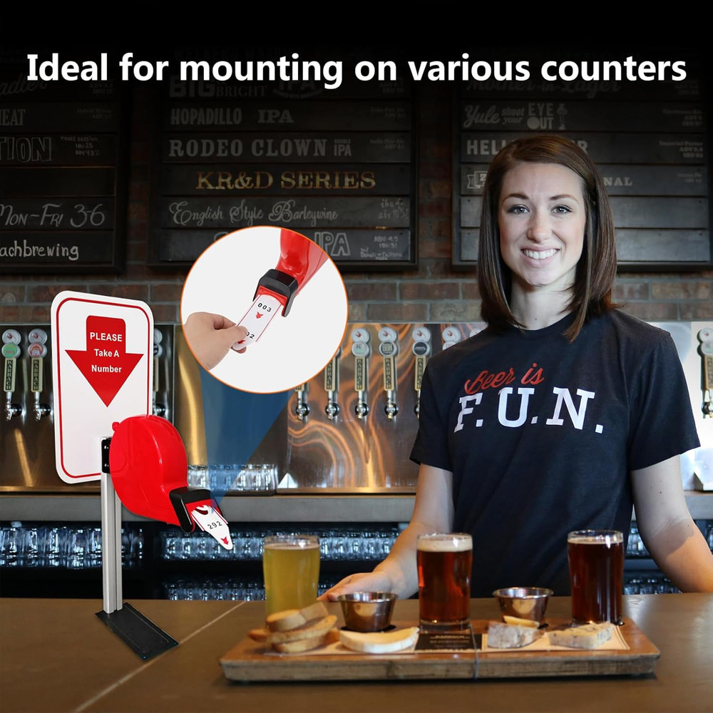 Number Ticket Dispenser with Stand & 2000 Tickets for Queue Management System