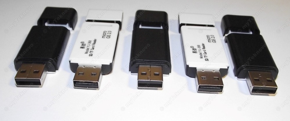 5x USB 2.0 Memory Card Reader Adapter SDXC SDHC SD Micro SD in White-Black