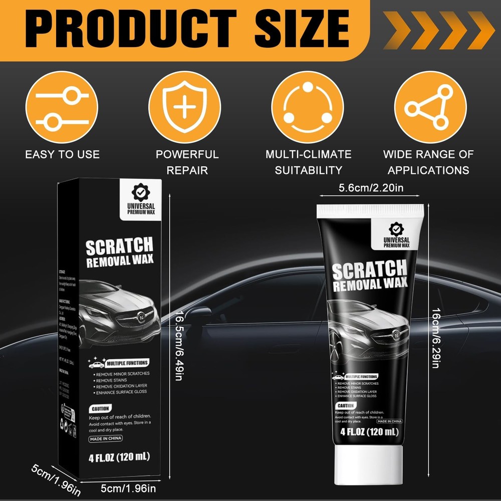 2Pcs Car Scratch Remover Wax, Universal Premium Polishing Compound for Deep S...