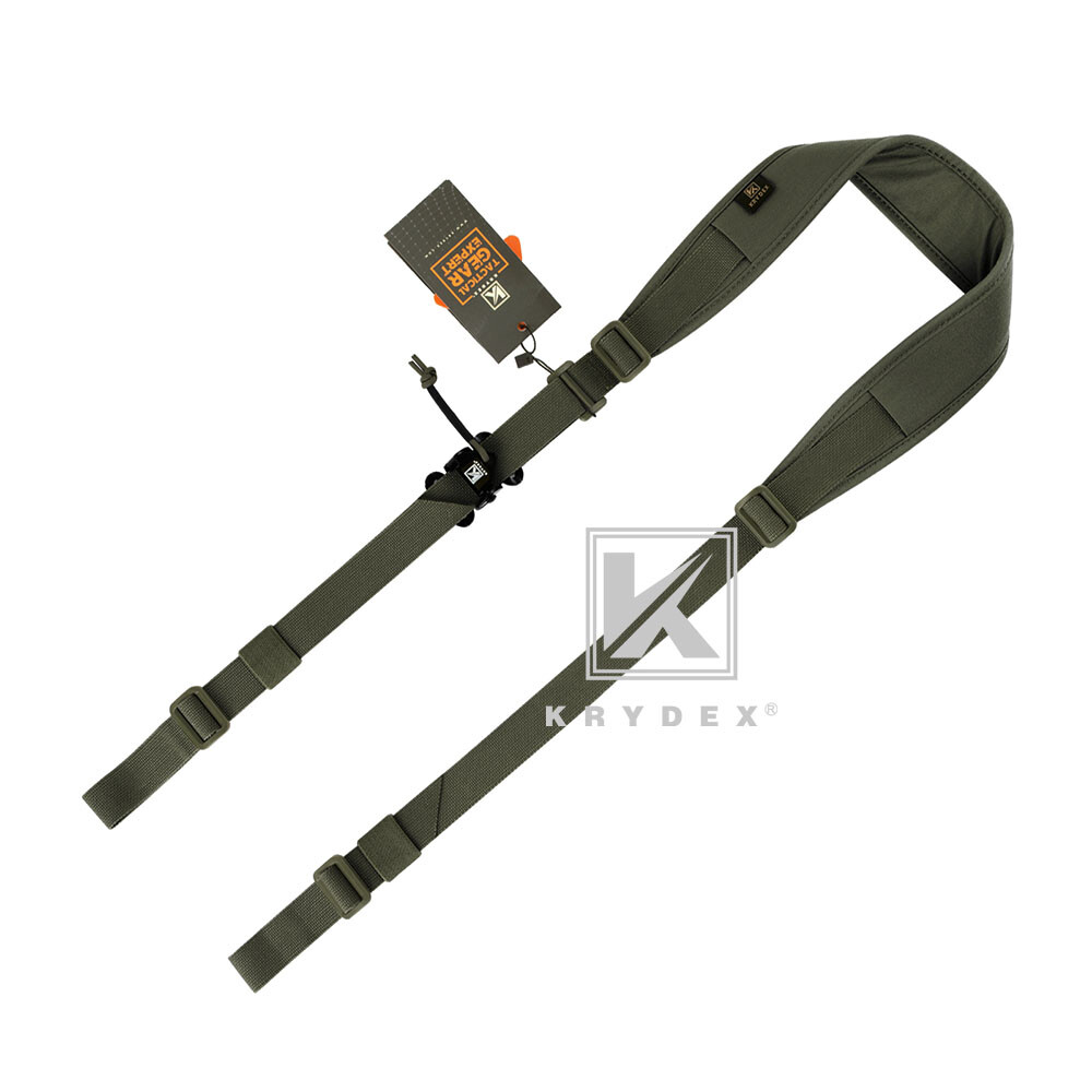 KRYDEX Tactical Sling Strap Slingster Pull Tab 2-Point Quick Adjust Ranger Green