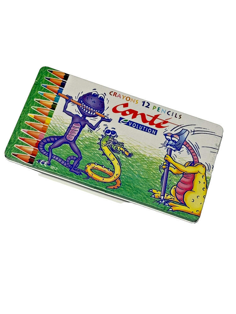 Conte - 12 Pencil Crayons In A Tin Made By Conte Evolution