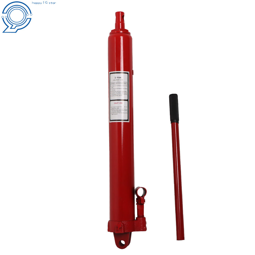 New 3 Ton Long Manual Hydraulic Ram Jack Single Pump Engine Lift Cherry Picker