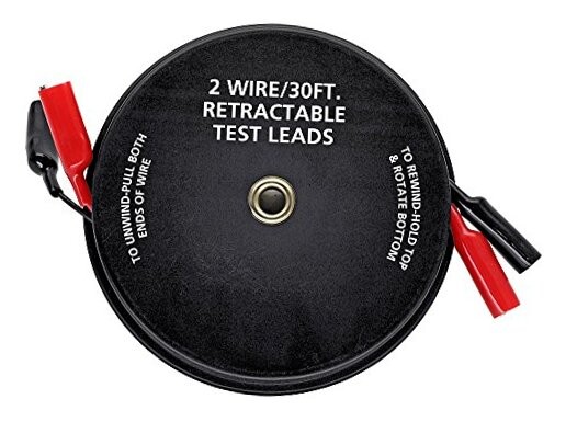 Cal Hawk Tools 2 Wire 30' Retractable Test Leads (18 Gauge)