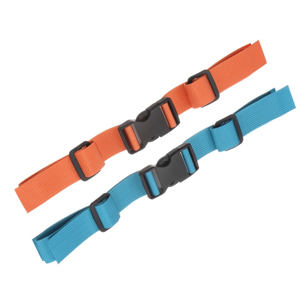 Backpack Chest Strap Set Strap with Quick-Release Buckle Sky Blue Orange, 2pcs