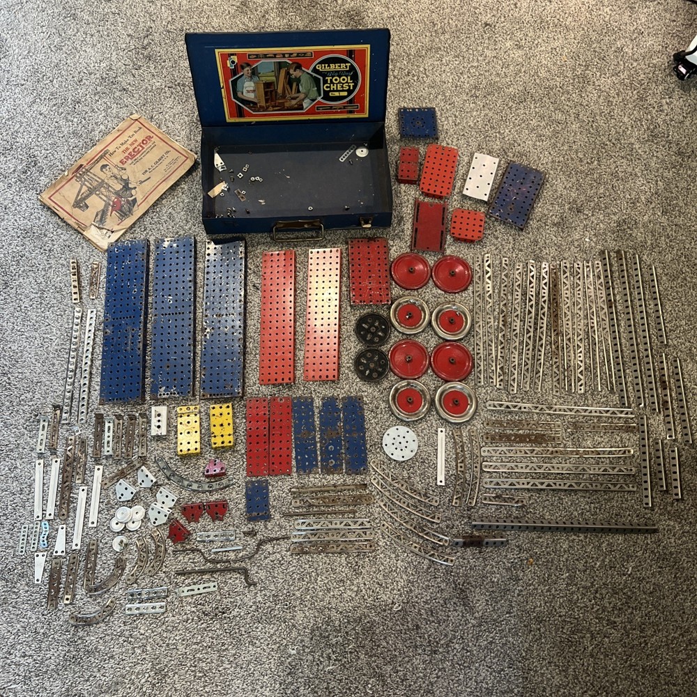 1930's A C Gilbert Erector  Set With Manual