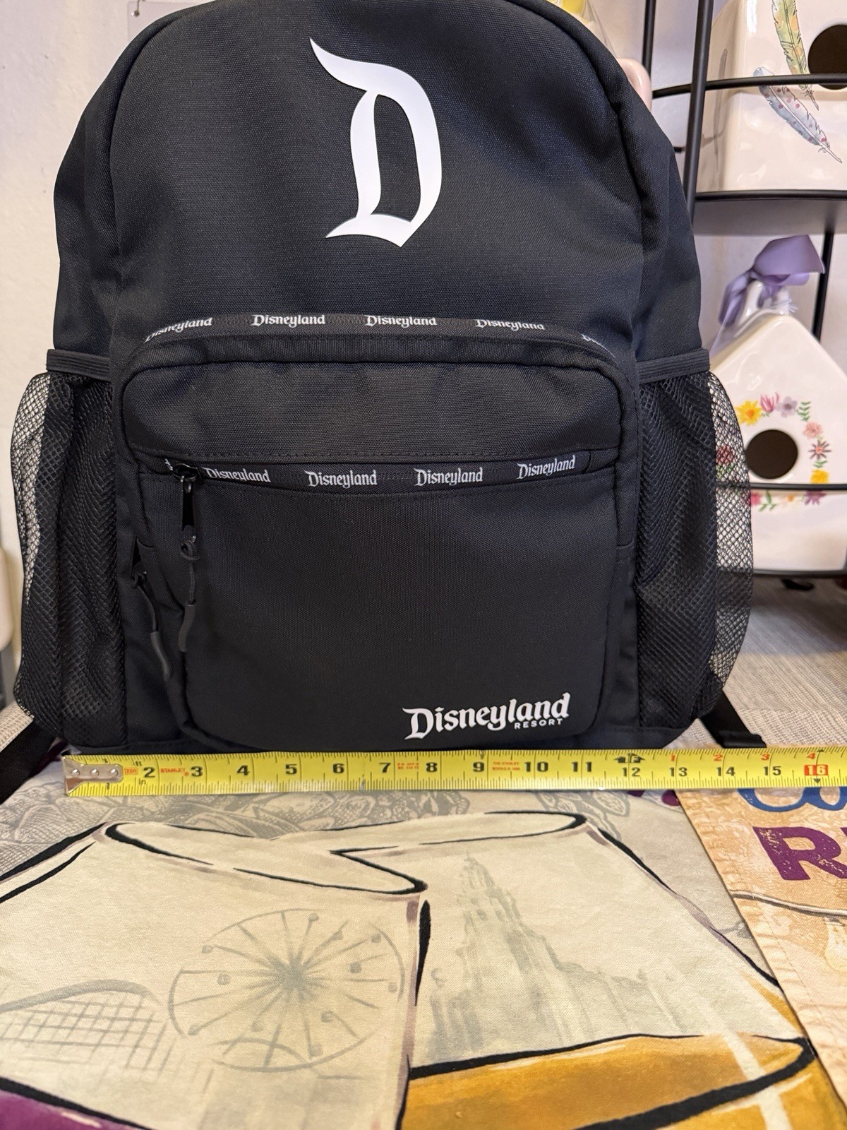 Disney Parks Disneyland LARGE Black Backpack Collection. New